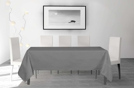 Soleil d'ocre Alix Rectangular Stain-Resistant Polyester Tablecloth 160 x 270 cm Grey - Image 2