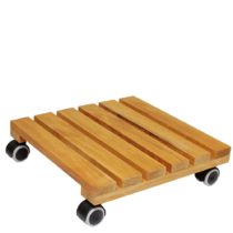 WAGNER Plant trolley NATURE 34 x 34 x 8 cm I For indoor use I Made of FSC®-certificated solid alder wood, nature oiled I Soft castors I Load capacity 100 kg I Made in EU - 20026101