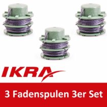 IKRA 15132447-3 Bobbins (DA-C1) Set of 3 for Lawn Trimmer IAT 40-3025