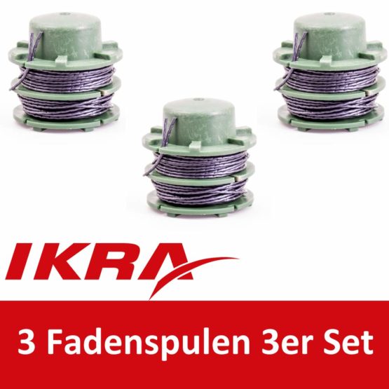 IKRA 15132447-3 Bobbins (DA-C1) Set of 3 for Lawn Trimmer IAT 40-3025
