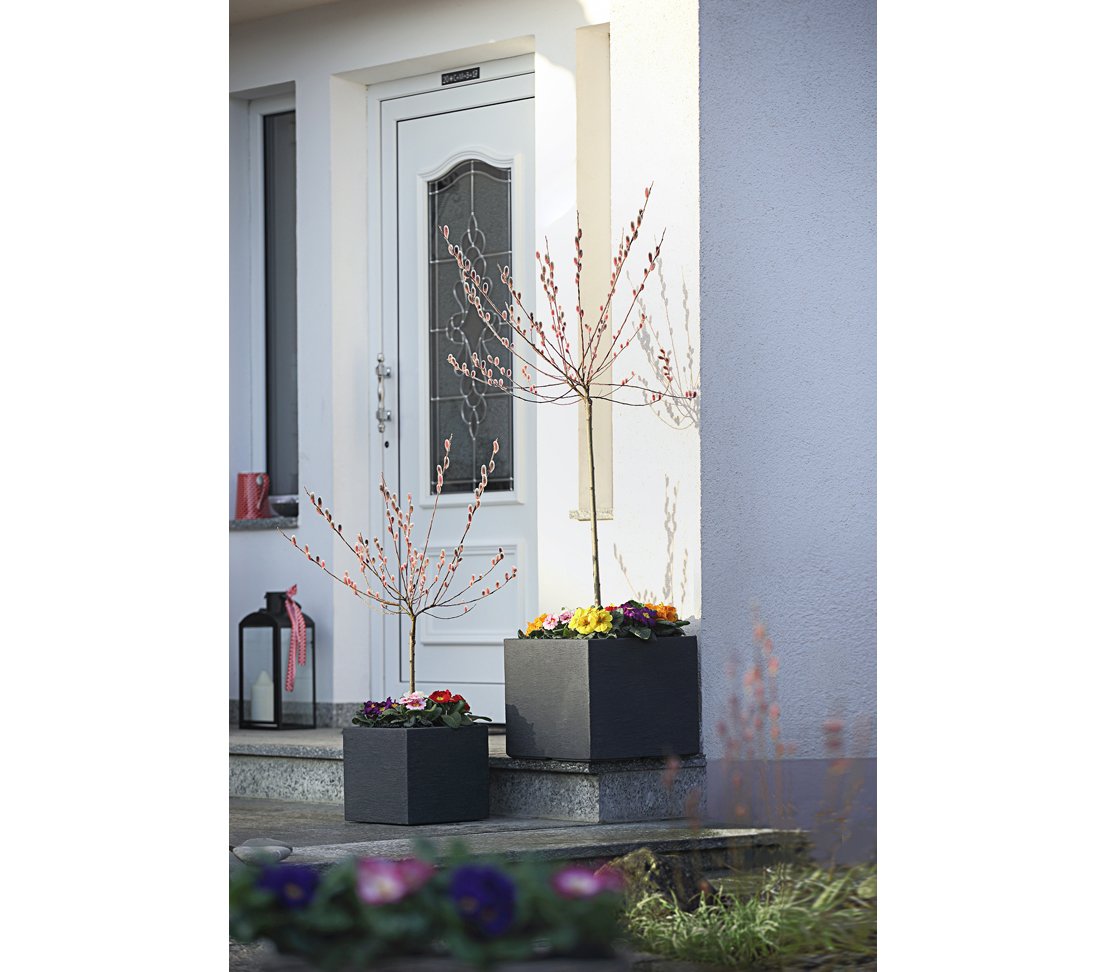 Dehner Palermo Plant Cube, Slate Effect, Plastic, Anthracite - Image 4
