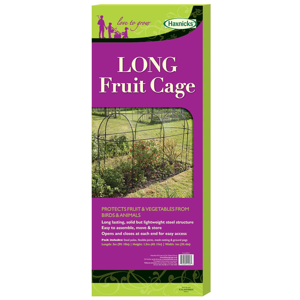 Haxnicks Steel Long Fruit Cage Frame, Black, 200x100x150 cm