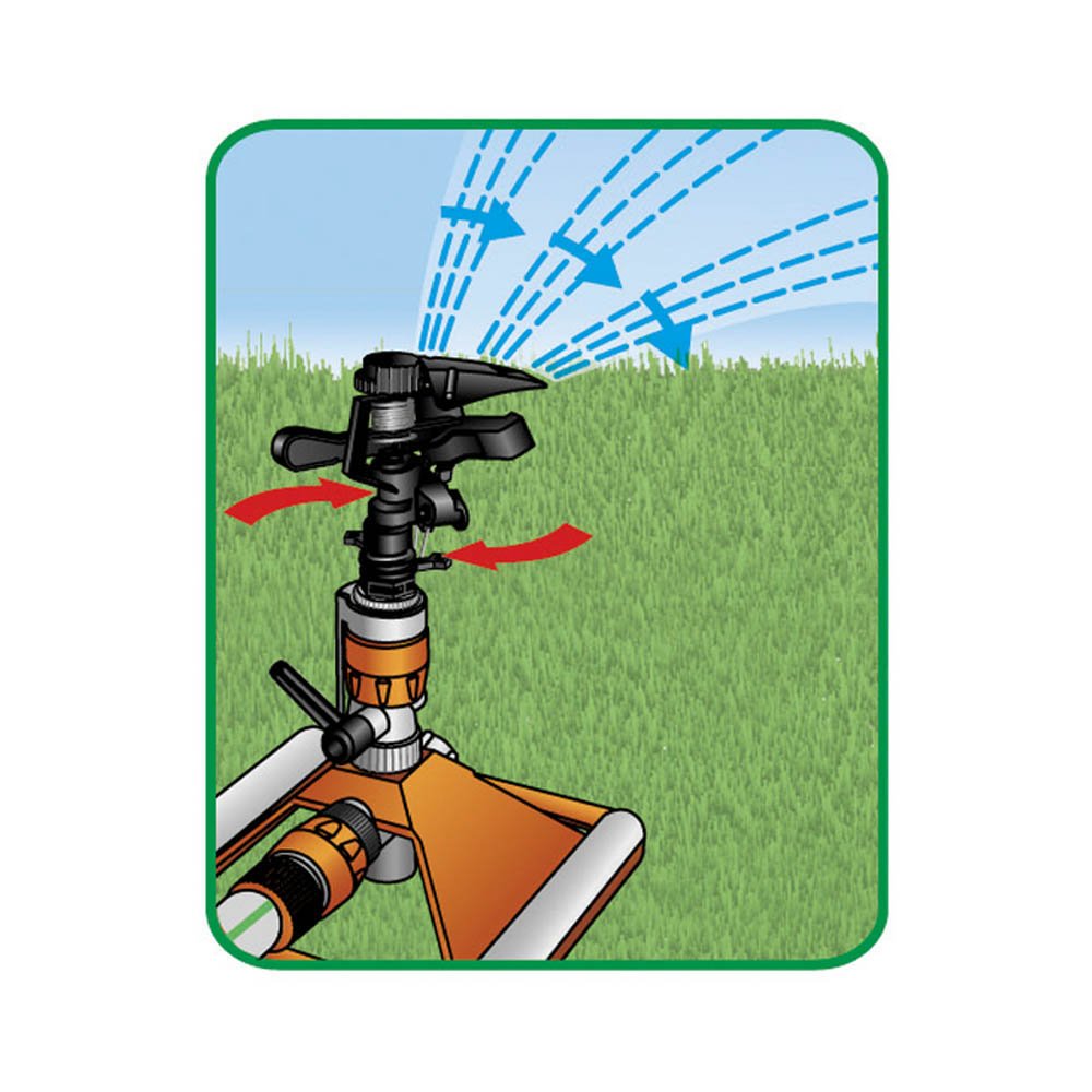 Siroflex 4650/S Gemini Adjustable Pulsating Sprinkler with male coupling, ORANGE/BLACK - Image 2