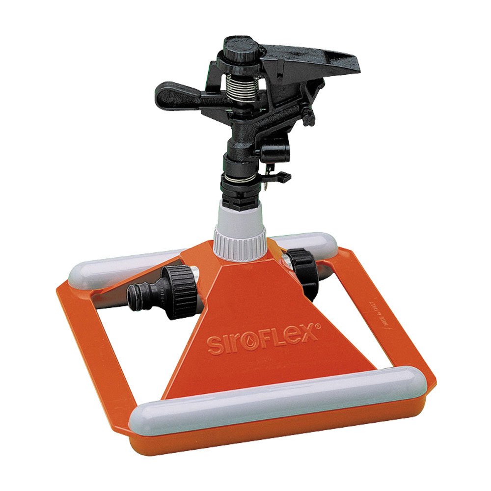 Siroflex 4650/S Gemini Adjustable Pulsating Sprinkler with male coupling, ORANGE/BLACK
