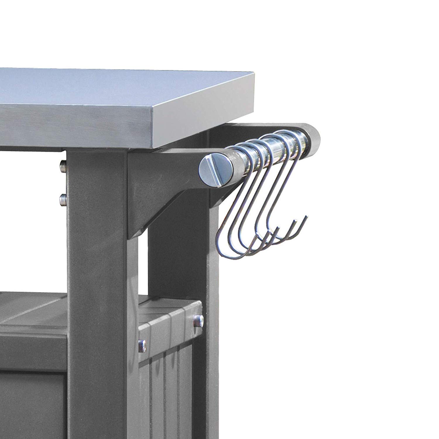 Keter Barbecue Side Table with Single Door, Graphite, 54 x 70 x 90 cm