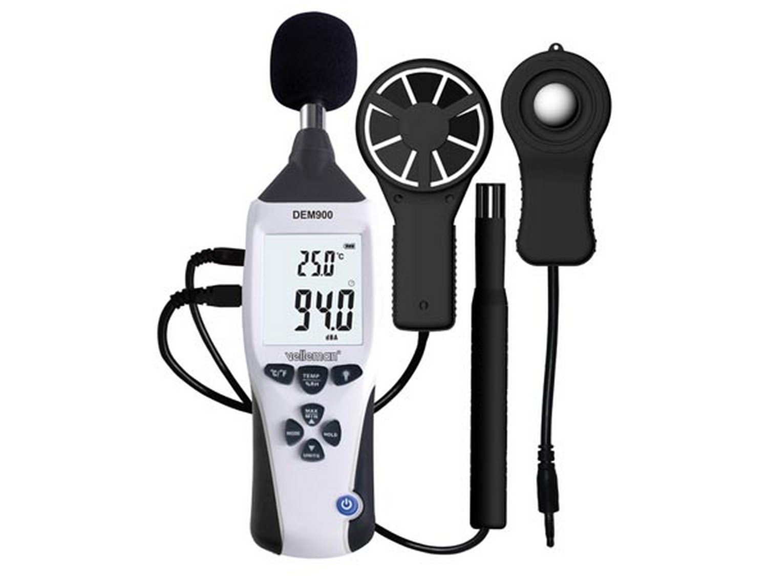 Velleman DEM900 5-in-1 Multi-Function Environment Meter, Multi-Colour