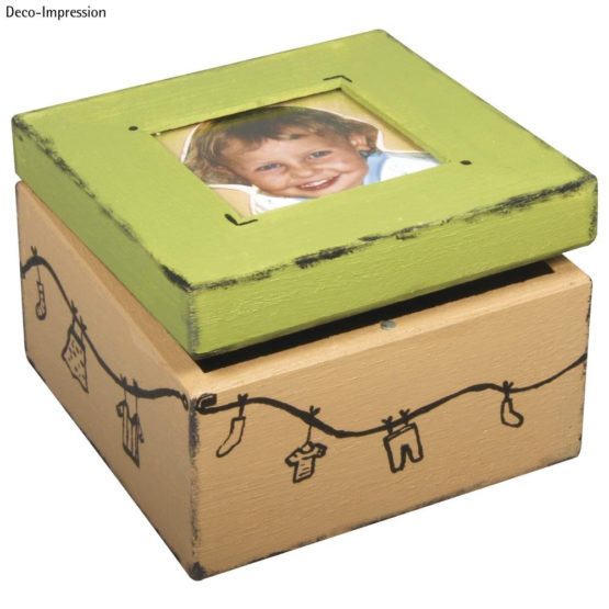 Rayher Wooden Box with Photo Cover, 12x12x7,6cm, Wood-Colour, 12 x 12 x 8.2 cm - Image 2