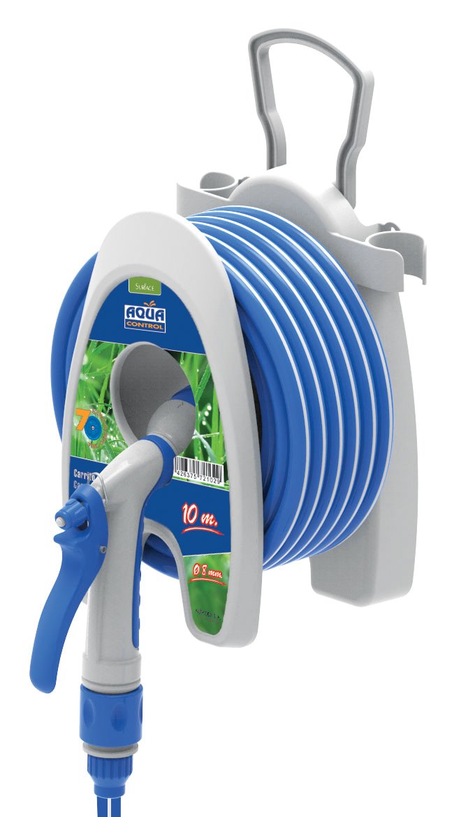 Aqua Control C2102 Irrigation Set for Patios and Terraces Hose + Hose Cart, Blue, Diameter 8 mm, Diámetro de 8 mm - Image 2