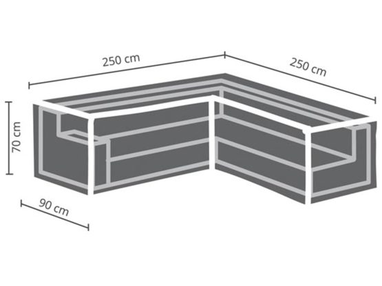 Perel – 250 cm, garden OCLSL250 Case For L Shaped Furniture Set Black, 250x 90 x 70 cm - Image 3