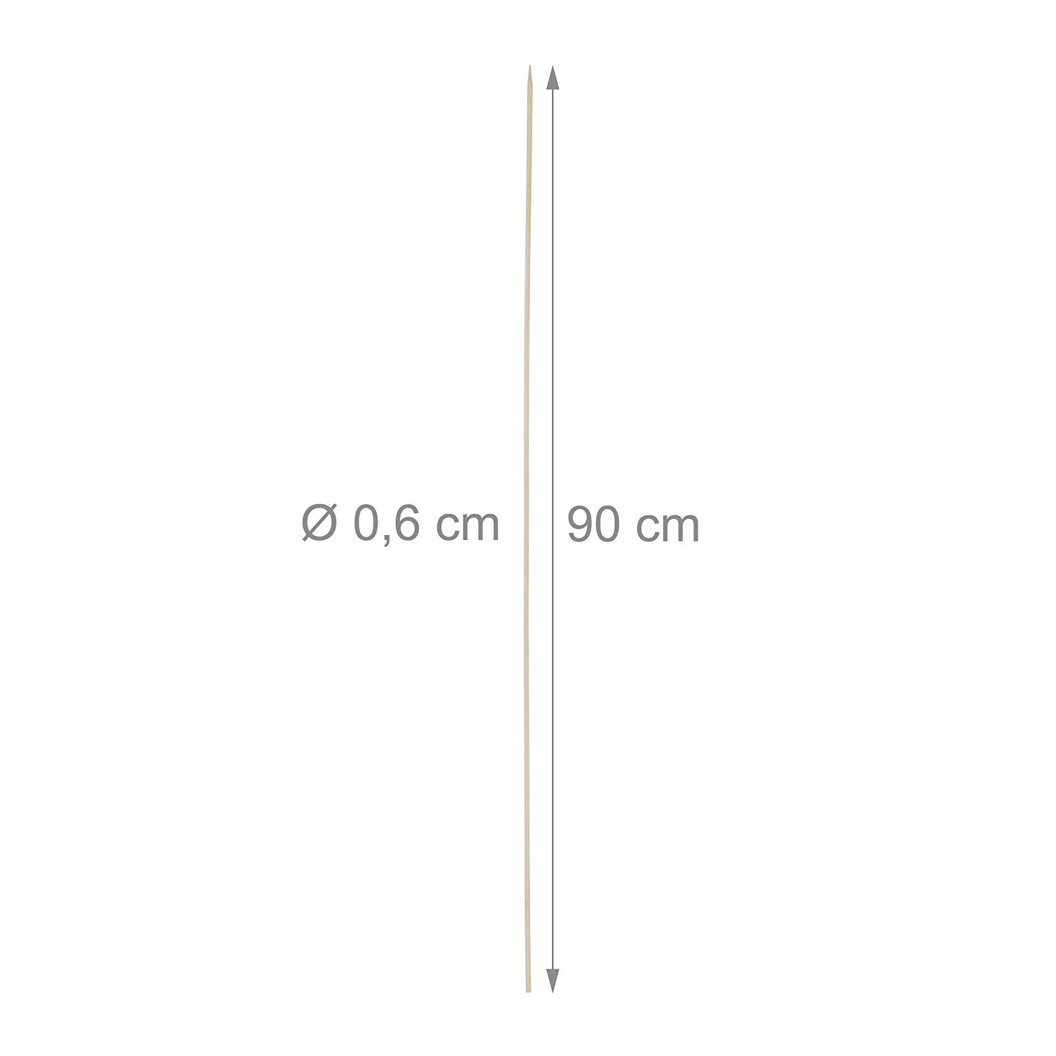 Relaxdays Bamboo Barbecue Skewers, Set of 100, For Bonfires and Marshmallows, Universal, 90 cm Long, Natural - Image 4