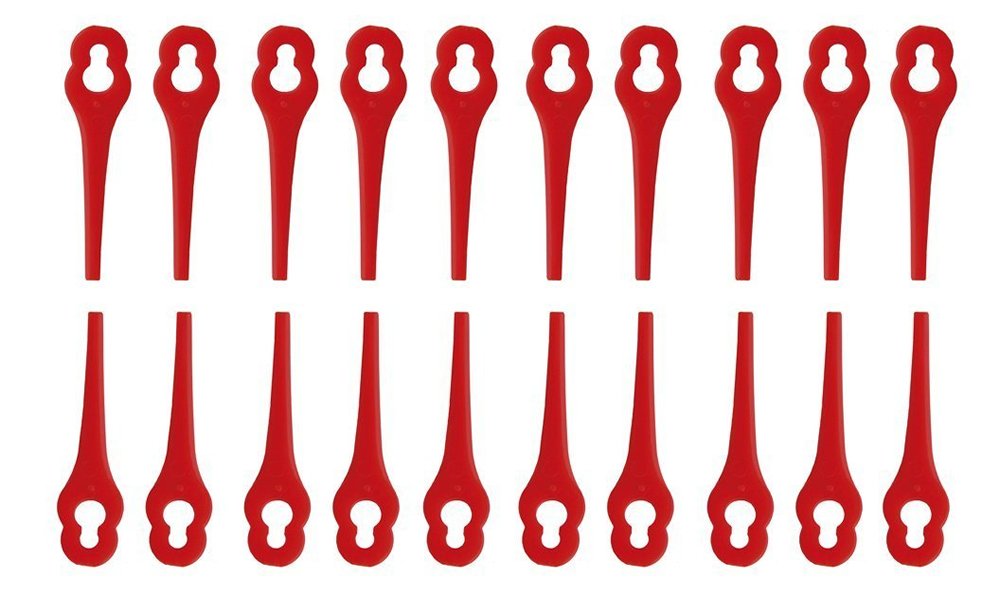 IKRA Nylon Knife Set 20 Pieces 15130190 Suitable for Grass Trimmer IART 2520, IAT 20-1M & ICGT 2025, Rot
