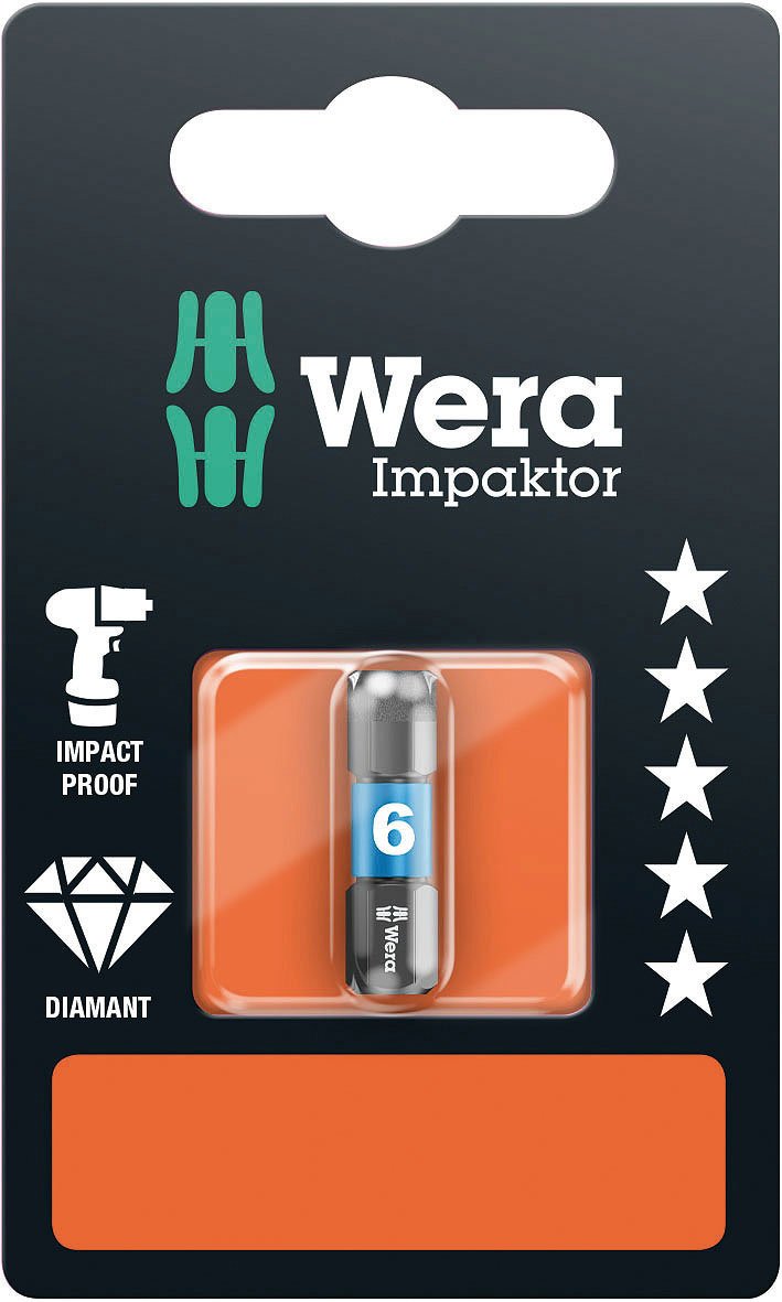 840/1 Impaktor Insert Bit Hex-Plus 6mm x 25mm Carded - Image 2