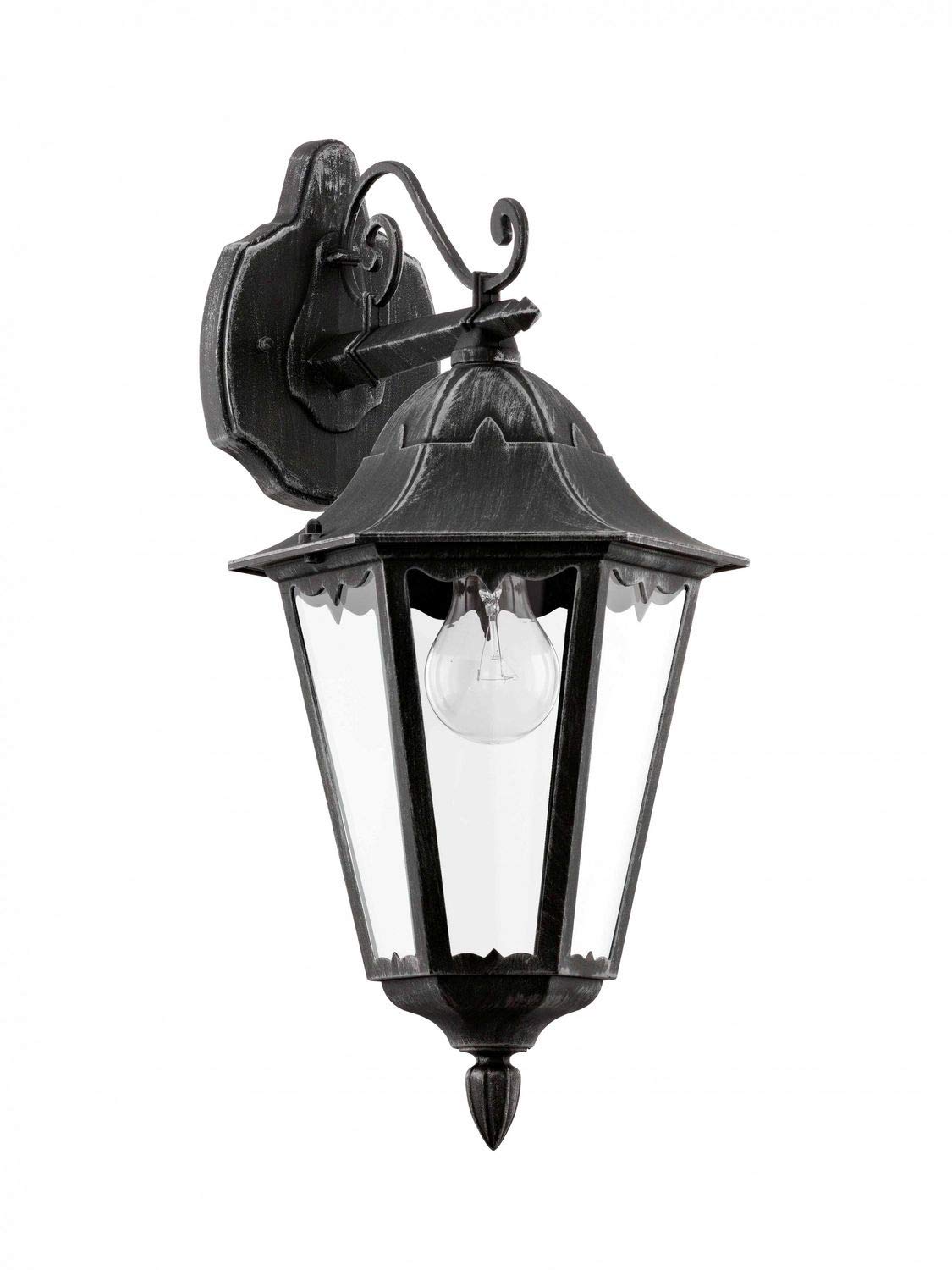Eglo 93456 NAVEDO Exterior Wall Light in Black and Silver-Patina