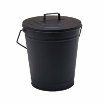 Fire Vida Ash Bucket Coal Wood Carrier Holder With Lid, Black