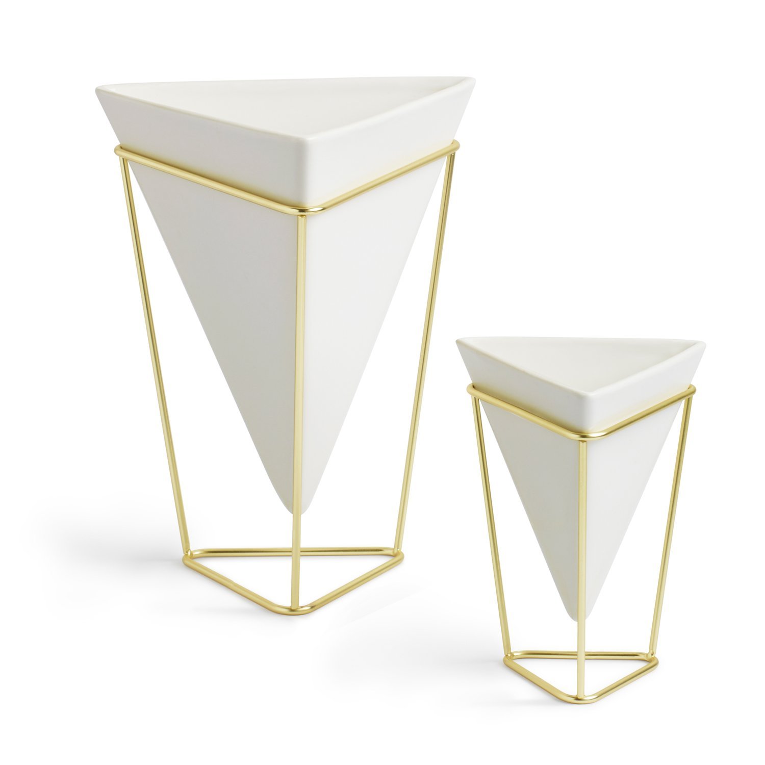 Umbra 1004372-524 Trigg Desk Set, White, Brass, Large, Small - Image 3