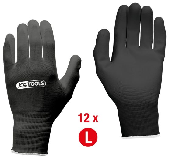 KS Tools 310.0470 Gloves, micro fine, black, 12 pair, L - Image 2