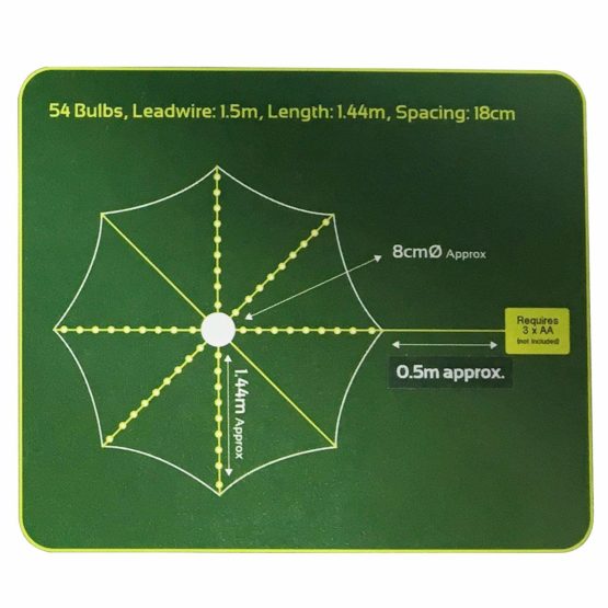 GardenKraft 17660 54 LED Parasol Timer Lights | Warm White |Auto Timer Functionality | Indoor/Outdoor String Lights - Image 3