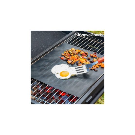 InnovaGoods Non-Stick Oven Mat and Barbecue Fiberglass, Black, 33 x 40 x 2 cm