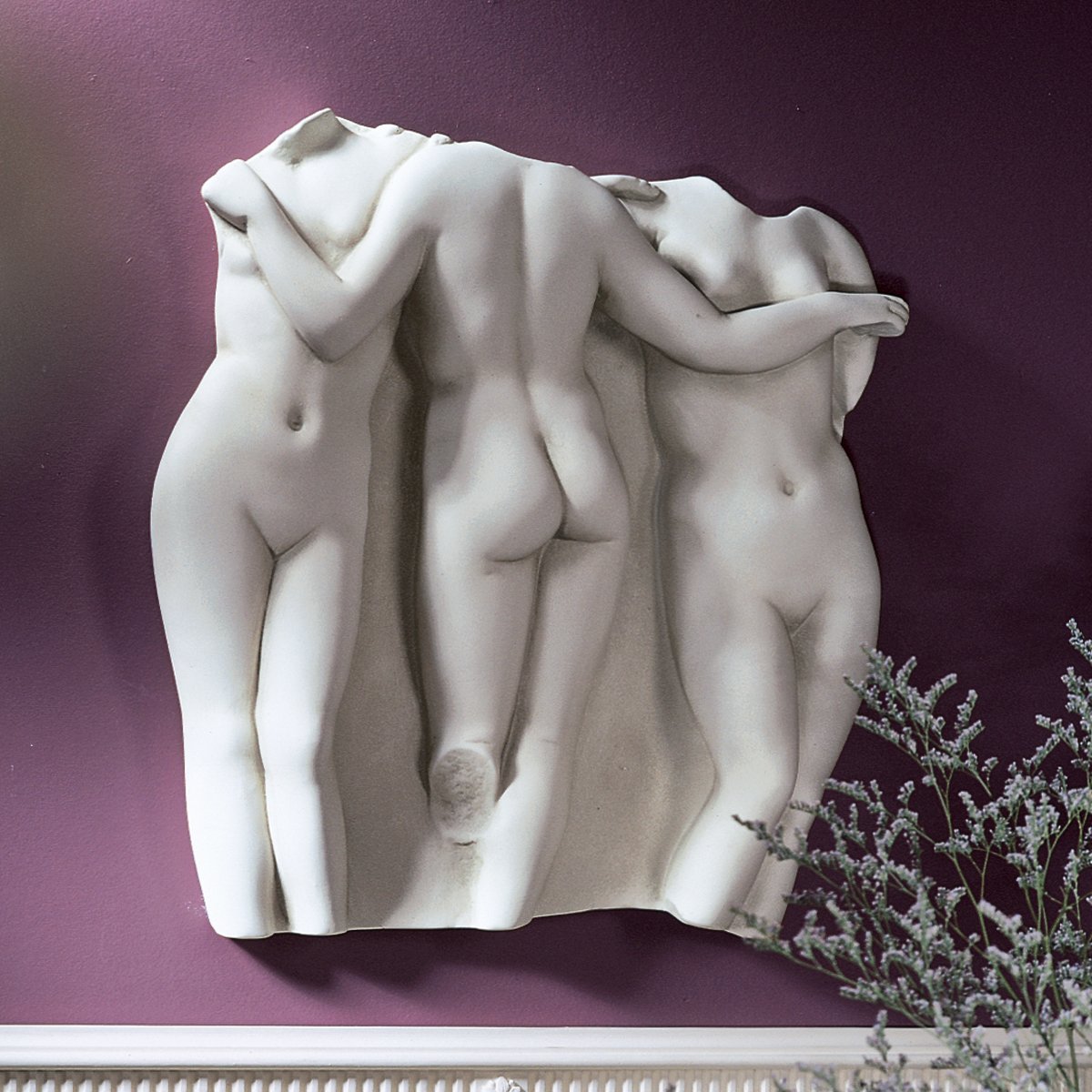Design Toscano OS69359 3 Graces Wall Fragment - Large Scale - Grey - Image 2
