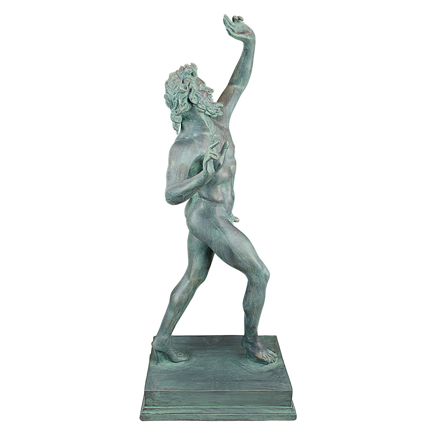 Design Toscano EU31620 Dancing Faunus of Pompeii Bacchus Roman God Statue, Grand, 84 cm, Polyresin, Bronze Verdigris Finish - Image 3