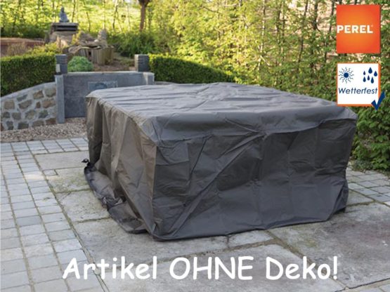 Perel Garden Rectangular Lounge Set L Ocgs L Protective Case Cover – Black, 245 x 150 x 95 cm - Image 2