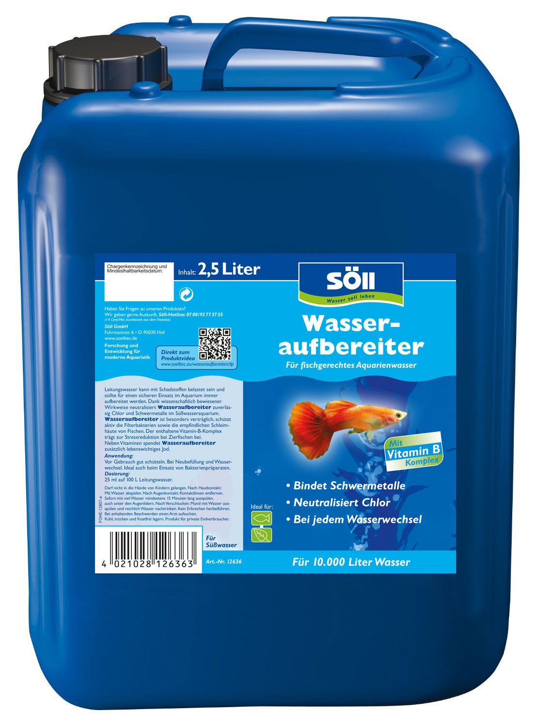 Söll 12636 Water Conditioner for Fish Safe Aquarium Water 2.5 L