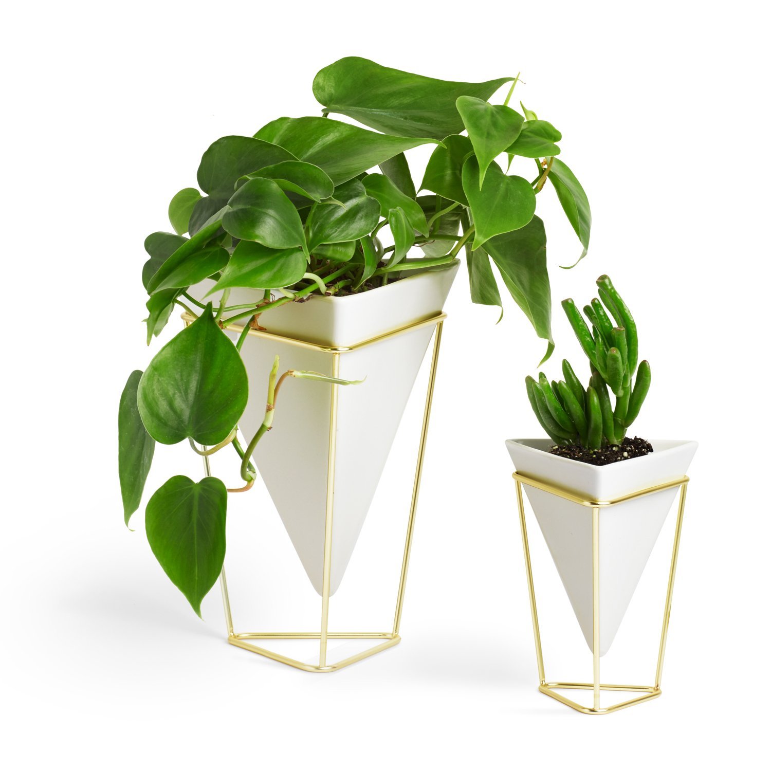 Umbra 1004372-524 Trigg Desk Set, White, Brass, Large, Small
