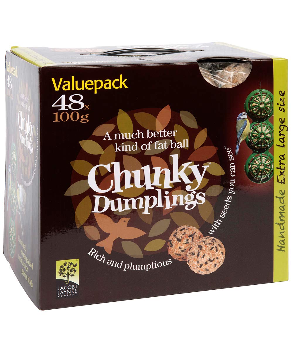 Fat Balls For Wild Birds, Jacobi Jayne® Chunky Dumplings™ Premium Suet Balls, Pack Of 48 x 100g