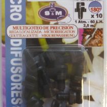 S&M s & m H microdifusor 180º-60 L/h-blister 10UDS, Black