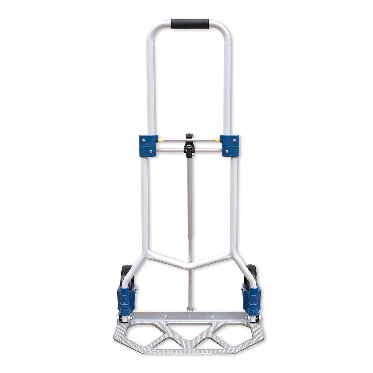 Ferrestock FSKCAR090 Folding Hand Trolley, Made of Aluminum, Height Adjustable, Safety Lock, Rubberized Handle, for Loads, Grey - Image 2