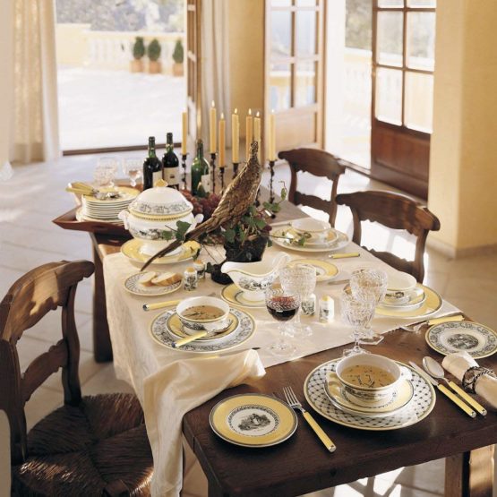 Villeroy & Boch Audun PromenaofSoup Plate, 24 cm, Premium Porcelain, White/Grey/Yellow - Image 2