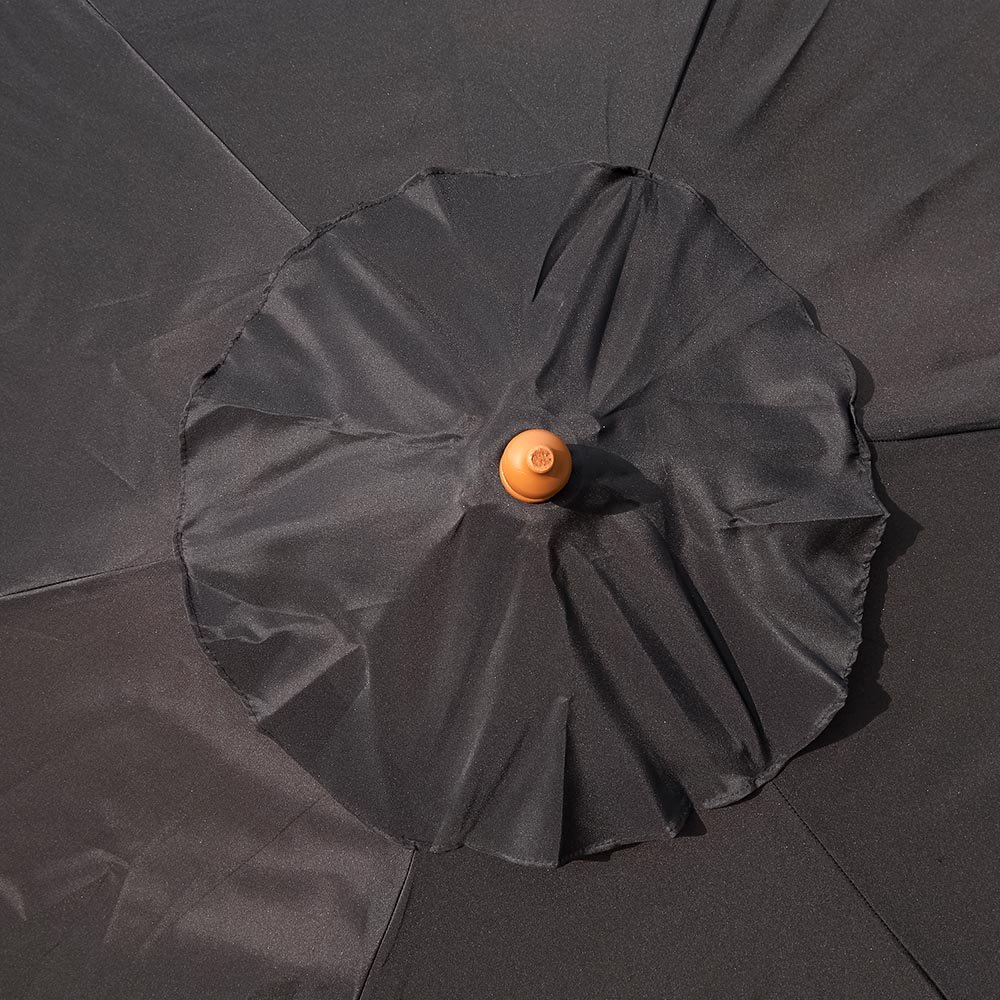 Kingfisher 2.4m Wooden Black Garden Parasol - Image 4