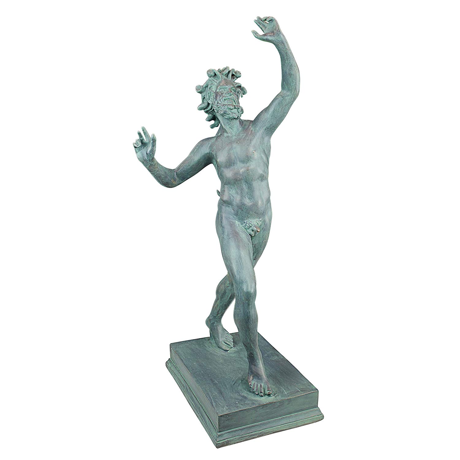 Design Toscano EU31620 Dancing Faunus of Pompeii Bacchus Roman God Statue, Grand, 84 cm, Polyresin, Bronze Verdigris Finish - Image 2