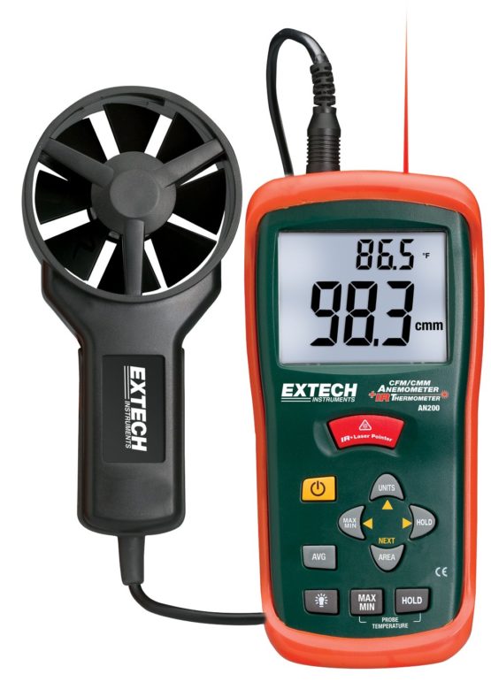 Extech Instruments AN200 Mini Thermo-Anemometer with Infrared Thermometer