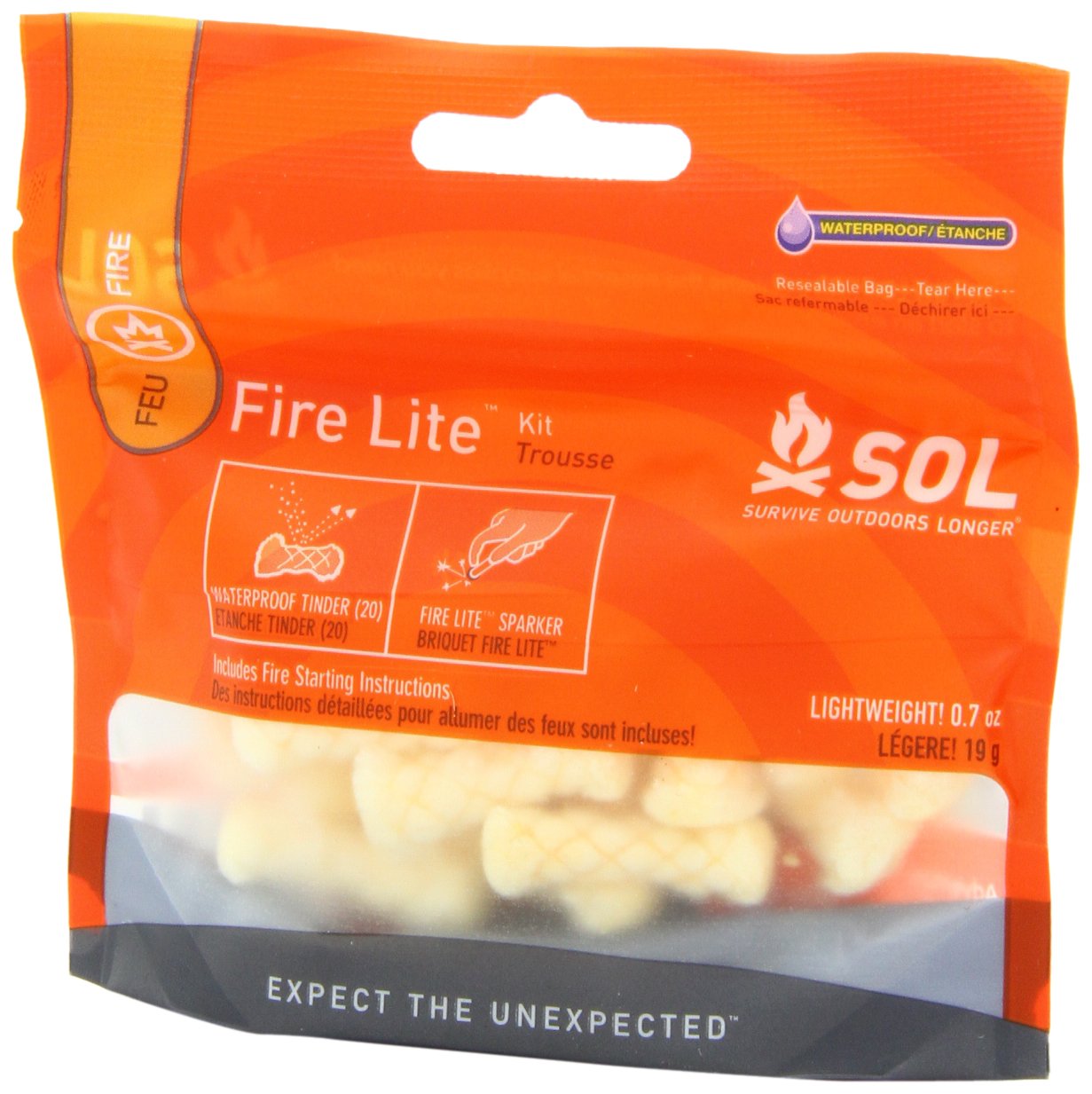 Adventure Medical Kits Fire Lite Kit Sol Survive Outdoors Longer Waterprrof Tiner (20 Pieces) Sparker Lightweight 19 g Includes Fire Starting - Image 3