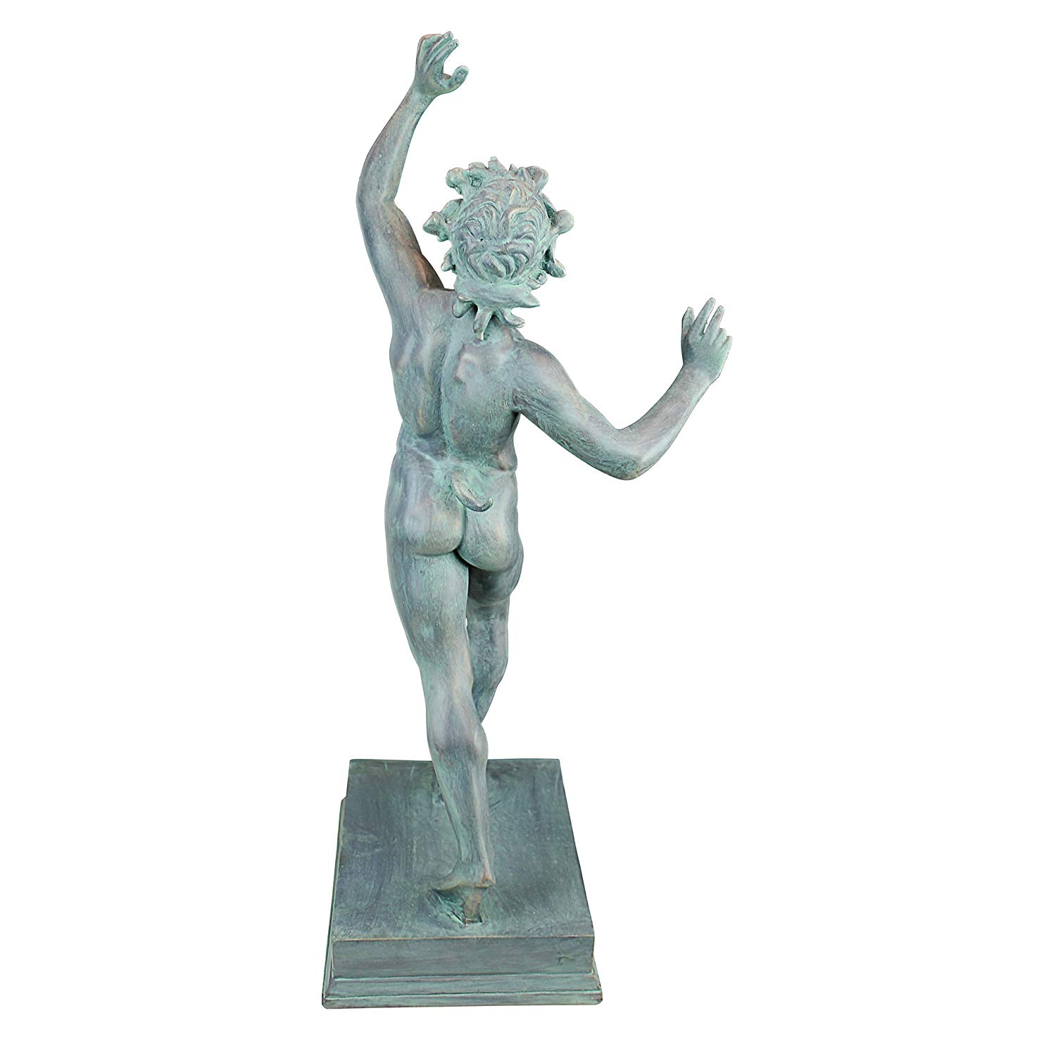 Design Toscano EU31620 Dancing Faunus of Pompeii Bacchus Roman God Statue, Grand, 84 cm, Polyresin, Bronze Verdigris Finish - Image 4