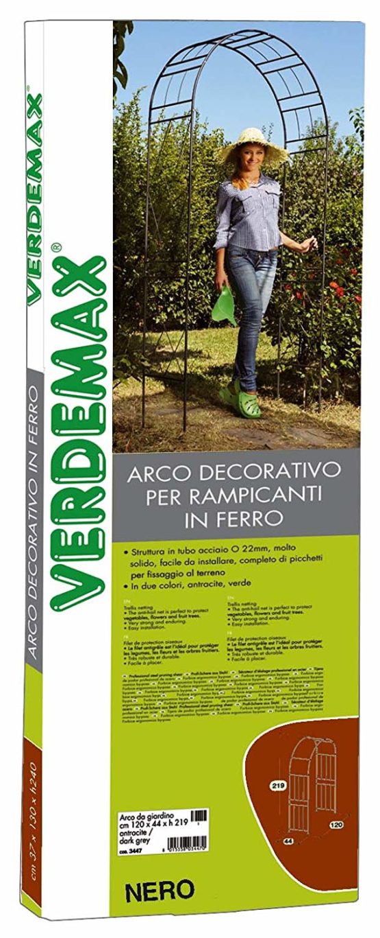 Verdemax 3417 36 x 110 x 225 cm European Garden Steel Arch for Creepers - Anthracite