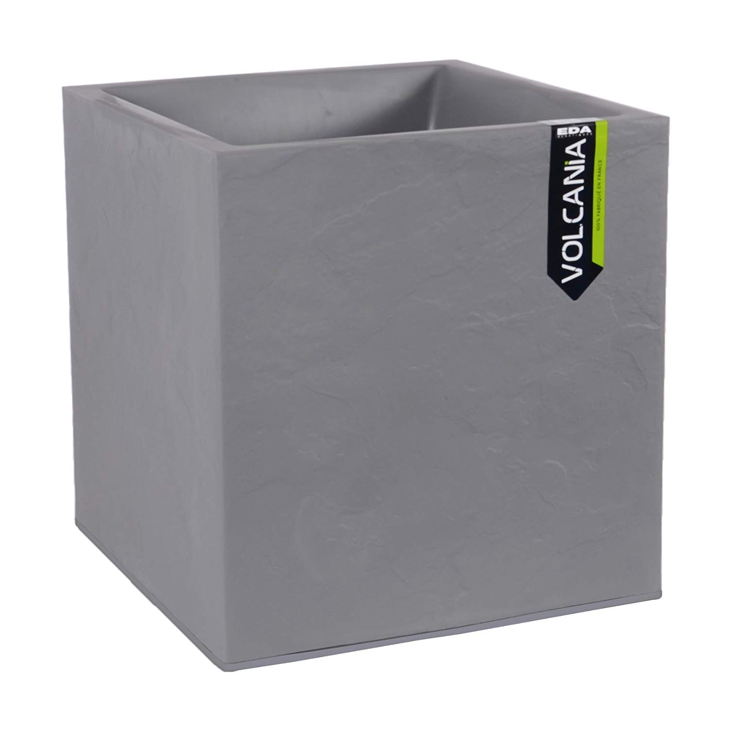 Pot carré haut VOLCANIA 40x80 - Anthracite - 31L
