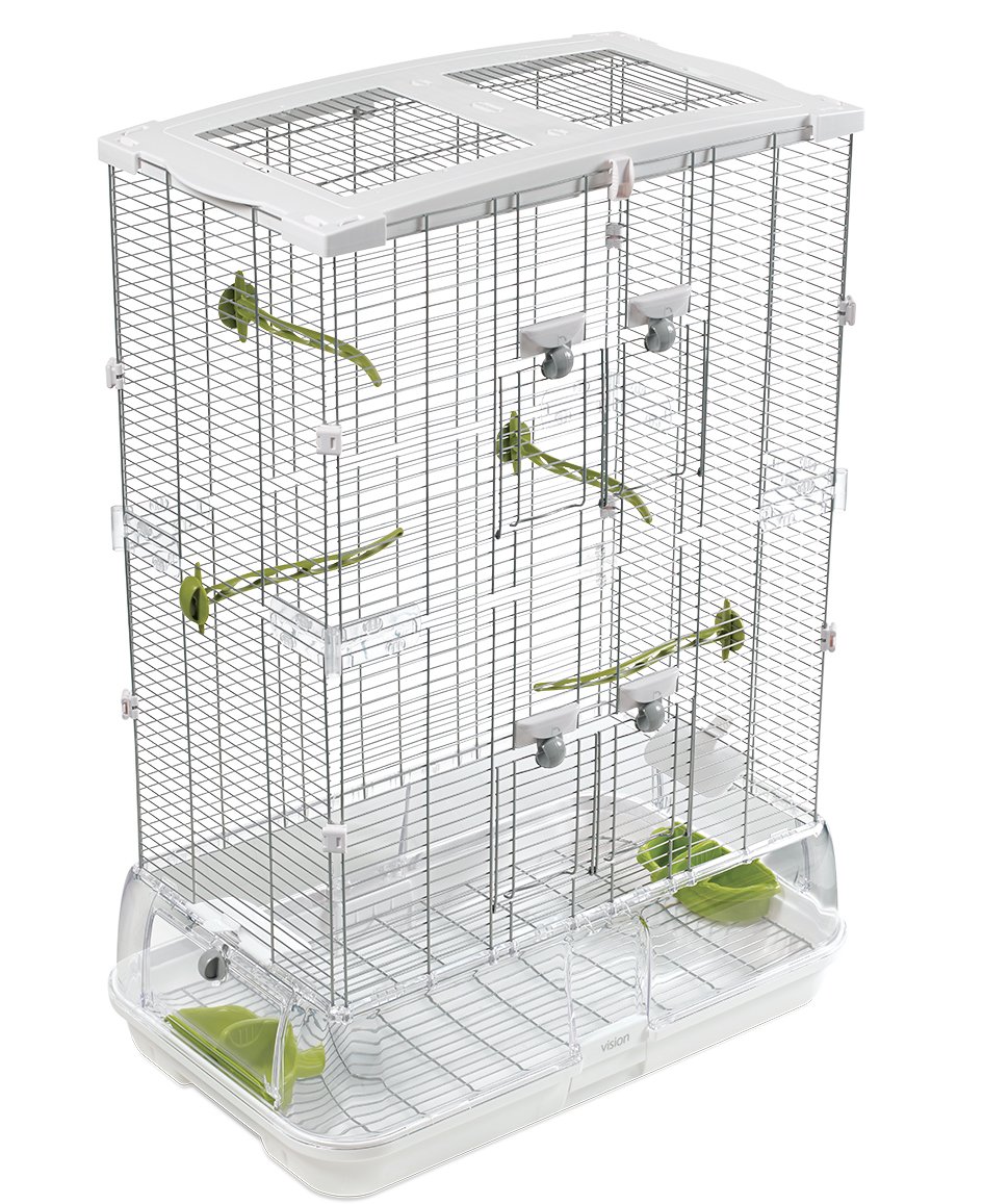 Vision Cage/Home for Birds Tall 60.9 x 38.1 x 87.6 cm, Medium, White, 62 cm L x 40 cm W x 87 cm H