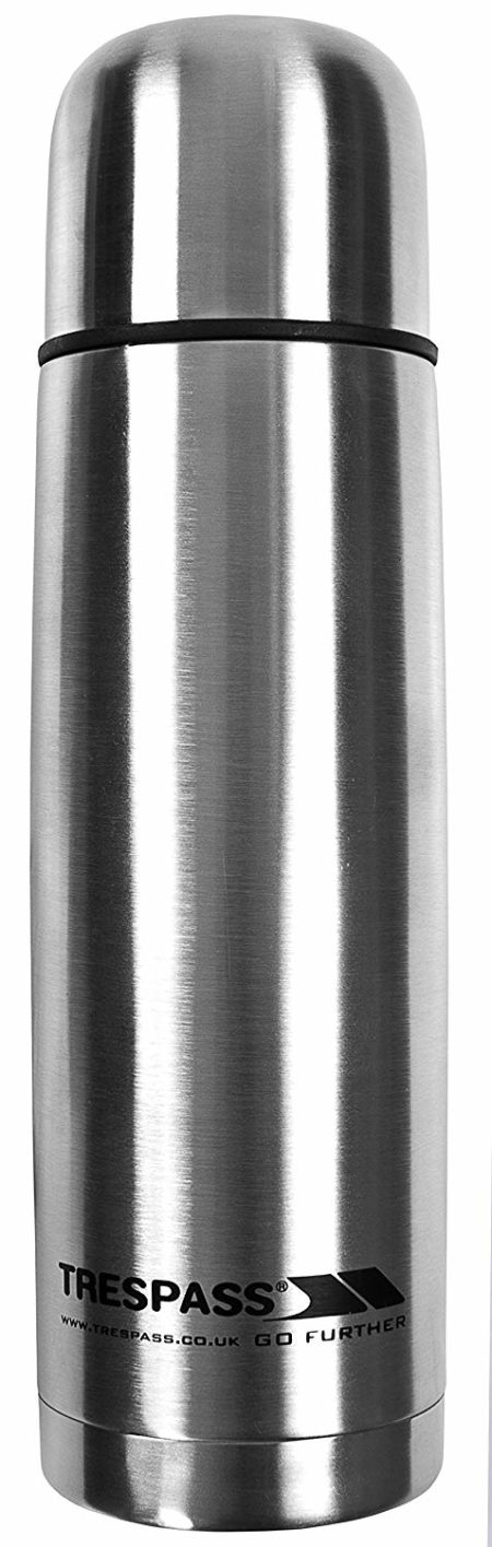 Trespass Unisex Thirst 50 X Durable Stainless Steel Insulated Travel Camping Flask for Hot and Cold Drinks Tea Coffee Soup