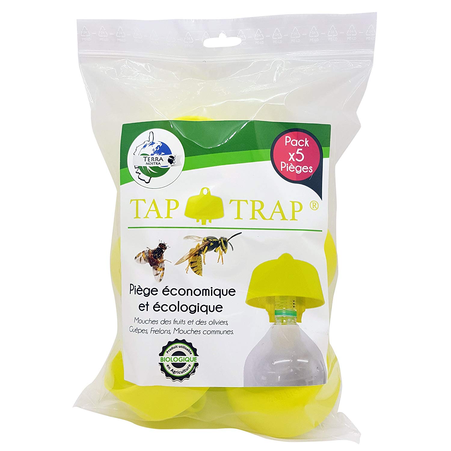 Terra Nostra Trap for Wasp, Hornets, Fruit Flies and Olive Flies. Economic, Comes with Bait Recipes