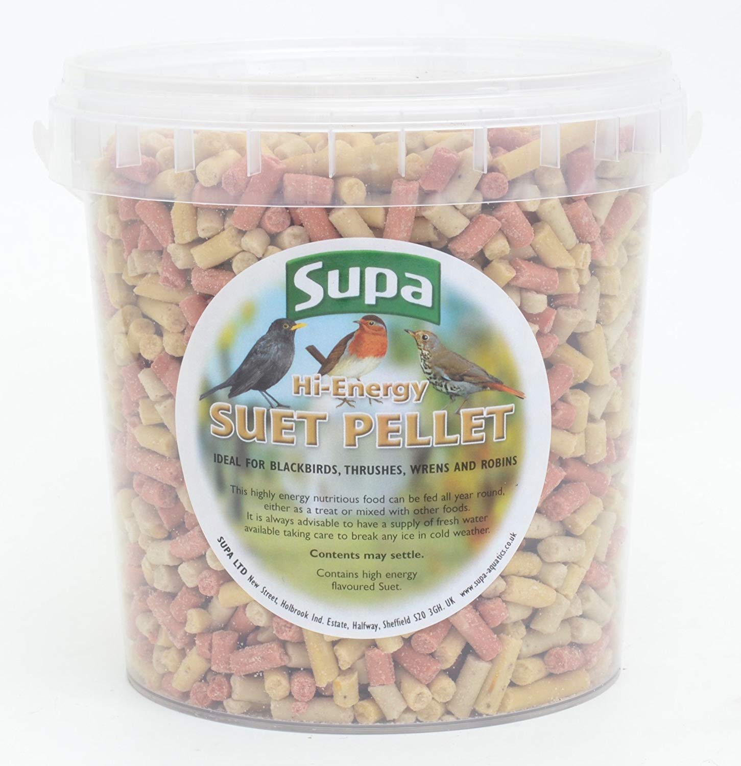 Supa Mixed Suet Pellets for Wild Birds 1 Litre Bucket, Multi-Coloured, 1 kg (Pack of 1)