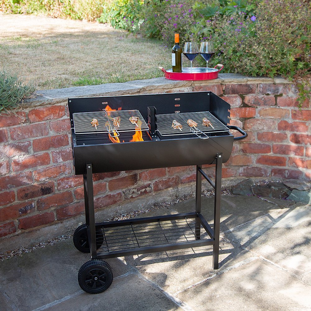 Kingfisher OUTBBQ Half Drum Barrel Steel BBQ Barbecue, Transparent - Image 4