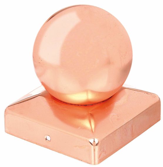 Post Cap for Wooden Posts with Ball Head 90 x 90 mm / 1 STK. Material: Kupfer