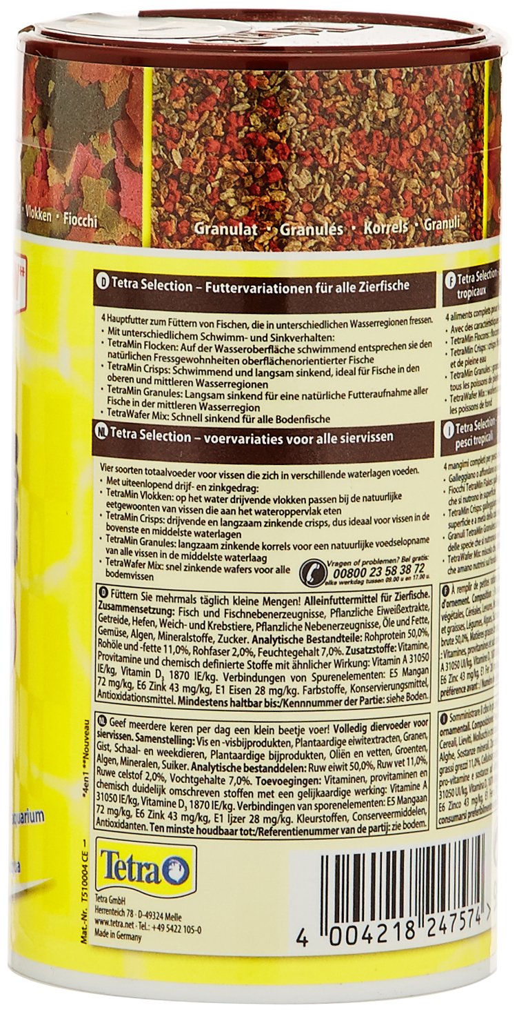 Tetra Selection (main food mix in 4 varieties for ornamental fish of all water zones), pack of 2 (2 x 250 ml can) - Image 2