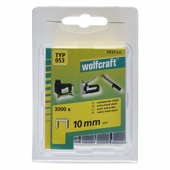 Wolfcraft 7037000 10mm Type 053 Extra Hard Steel Broad Back Staples - Image 2