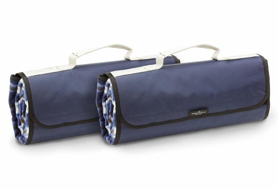 Greenfield Collection Blue Moisture Resistant x 2 in Midnight Plaid-Picnic Blanket Range, 135x148x1 cm