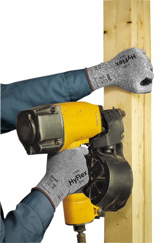 Ansell HyFlex 11-801 Professional Work Gloves, Mechanical Gloves with Improved Grip, Patented Comfort Technology, Multi-Purpose Gloves, Assembly, Mechanics, Men Women, Grey, Size XS (12 Pairs) - Image 2