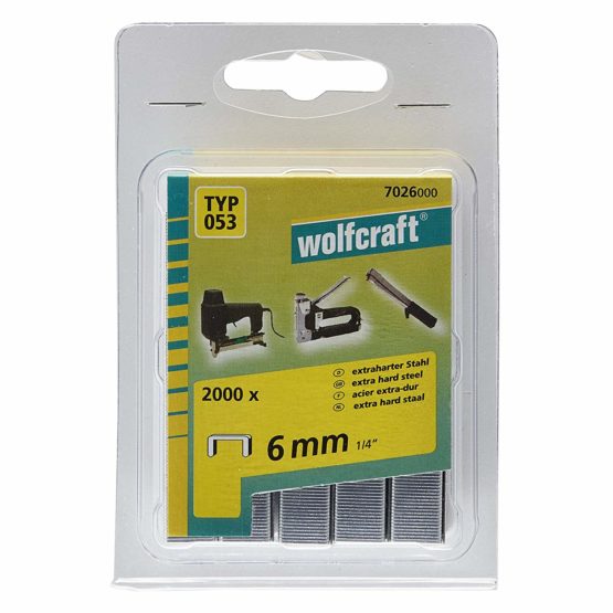 Wolfcraft 7026000 6mm Type 053 Extra Hard Steel Broad Back Staples, black - Image 2