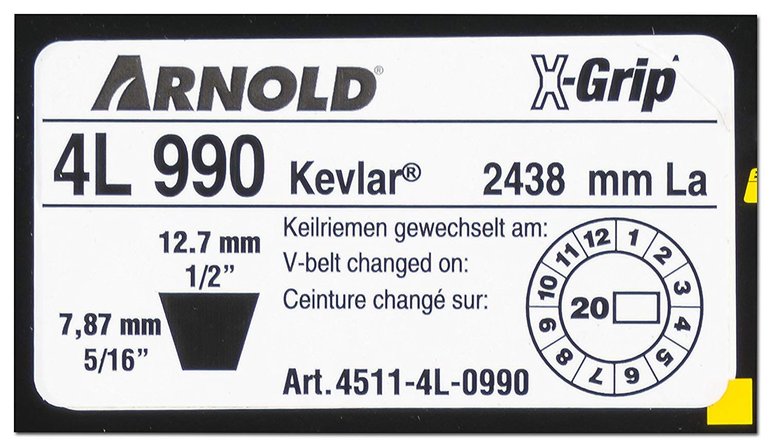 Arnold 4511-4L-0990 x-Grip V-Belt, 4L990 - Image 2